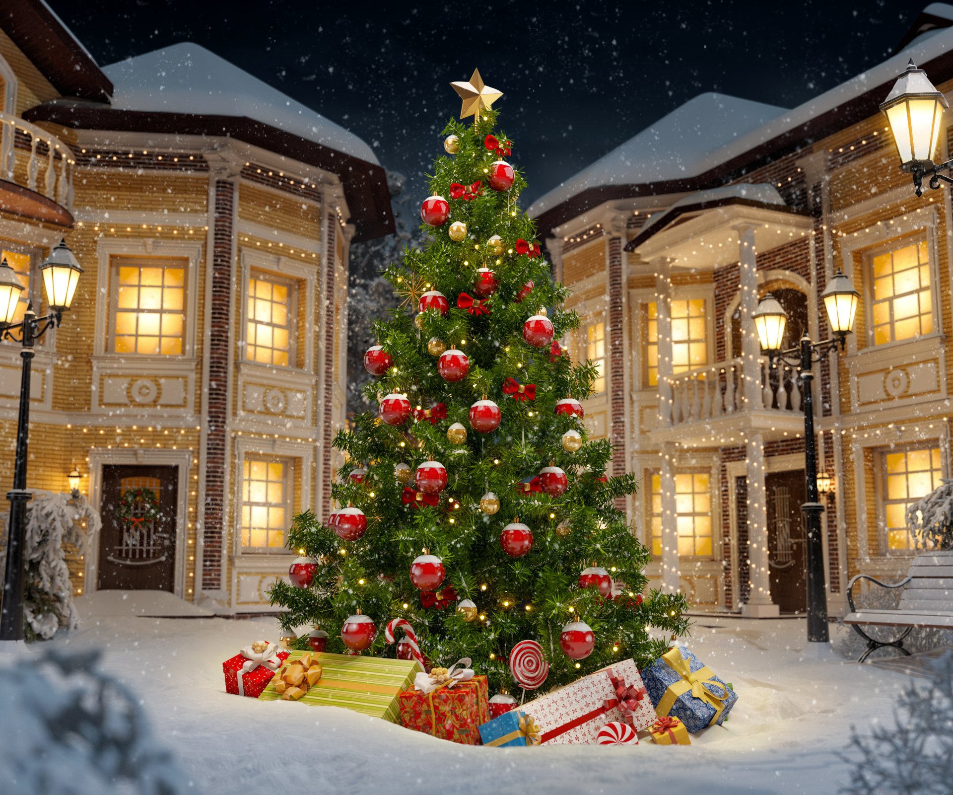 Download Christmas Tree Holiday Christmas HD Wallpaper