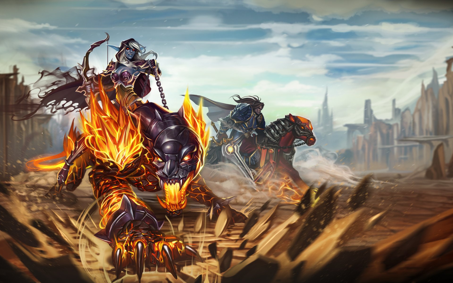 Download Varian Wrynn Sylvanas Windrunner Video Game Heroes Of The Storm HD Wallpaper