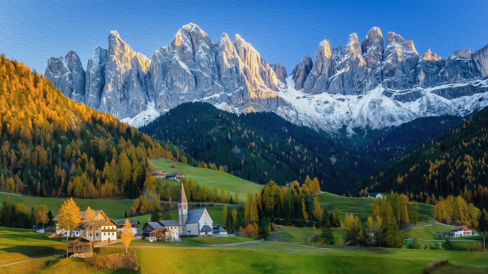 Santa Magdalena Sudtirol - Fine Oil on Canvas by Manufan63