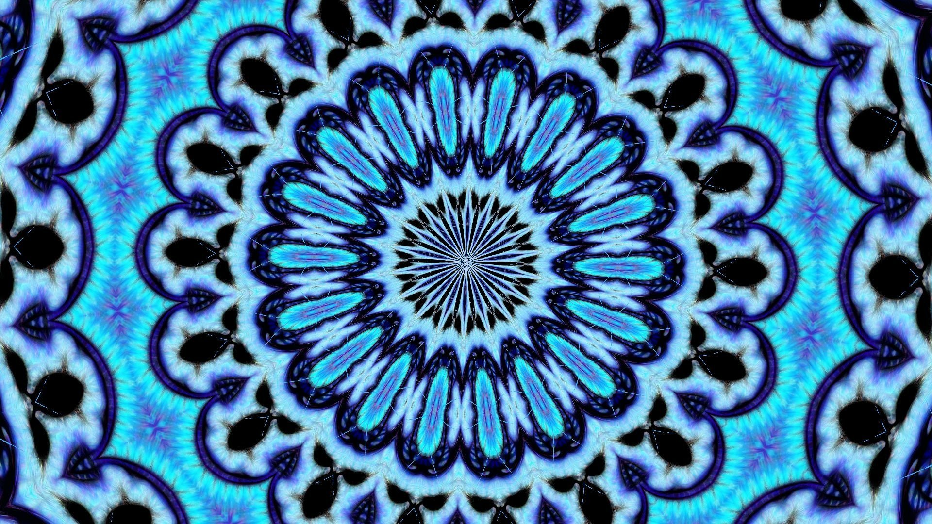 Download Blue Circle Pattern Abstract Kaleidoscope HD Wallpaper