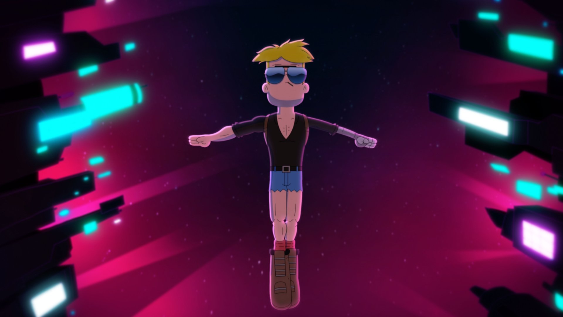 Download Blonde Legs Flying Boots Shorts Gary Goodspeed TV Show Final Space HD Wallpaper