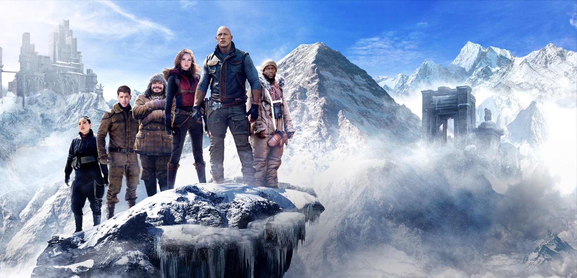 Download Awkwafina Nick Jonas Jack Black Karen Gillan Kevin Hart Dwayne Johnson Movie Jumanji: The Next Level 4k Ultra HD Wallpaper