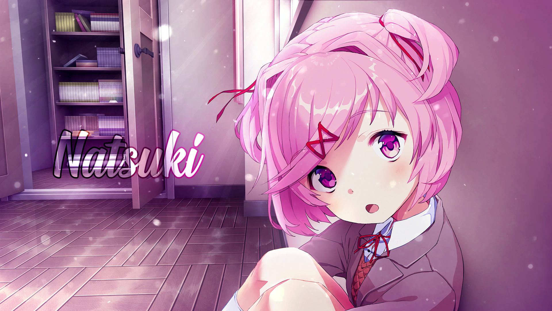 Download Pink Eyes Pink Hair Natsuki (Doki Doki Literature Club!) Video  Game Doki Doki Literature Club! HD Wallpaper by Satchely