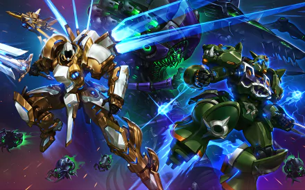 crossover Rehgar Earthfury Tyrael (Diablo III) Abathur (StarCraft) Starcraft Warcraft Diablo III video game Heroes of the Storm HD Desktop Wallpaper | Background Image