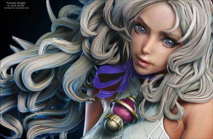  Fantasy Woman with Silver Hair by Vahid Ahmadi