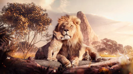 Simba Mufasa (The Lion King) lion movie The Lion King (2019) HD Desktop Wallpaper | Background Image