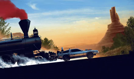 DeLorean train car movie Back To The Future Part III HD Desktop Wallpaper | Background Image