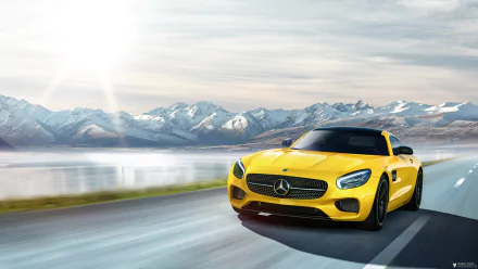 supercar yellow car car Mercedes-Benz Mercedes-AMG vehicle Mercedes-AMG GT S HD Desktop Wallpaper | Background Image