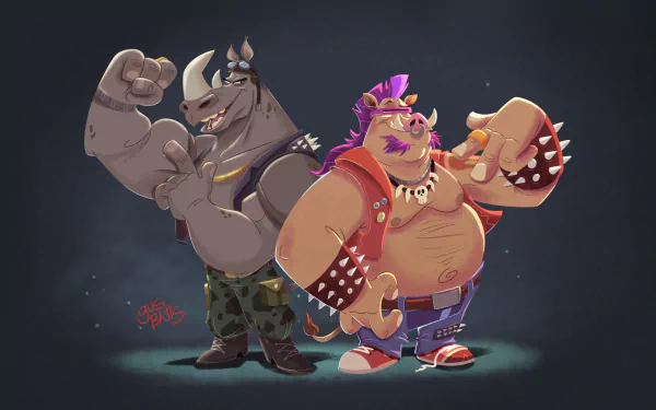 Bebop (TMNT) Rocksteady (TMNT) Teenage Mutant Ninja Turtles Comic HD Desktop Wallpaper | Background Image