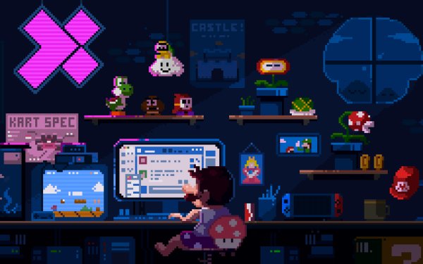 Video Game Mario Pixel Art HD Wallpaper | Background Image