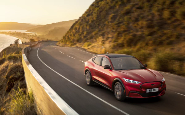 electric car SUV car Ford vehicle Ford Mustang Mach-E HD Desktop Wallpaper | Background Image