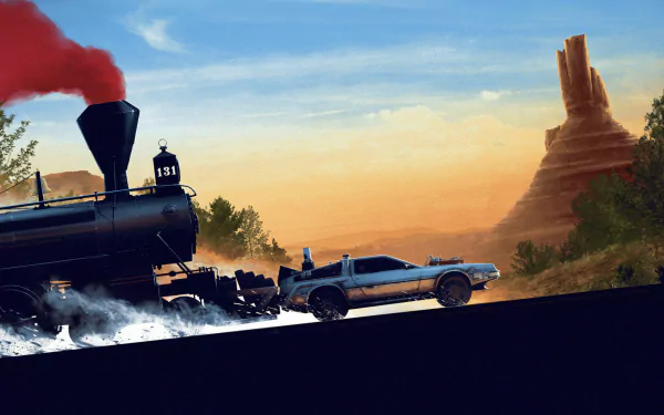 DeLorean train car movie Back To The Future Part III HD Desktop Wallpaper | Background Image