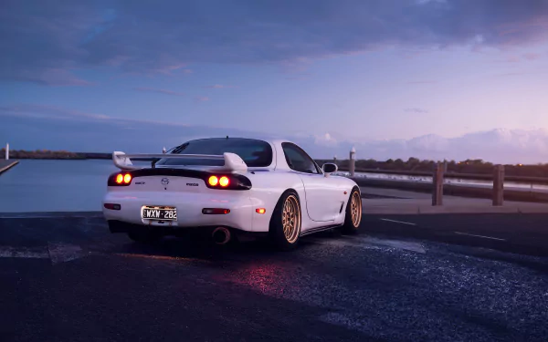 white car car Mazda vehicle Mazda RX-7 HD Desktop Wallpaper | Background Image