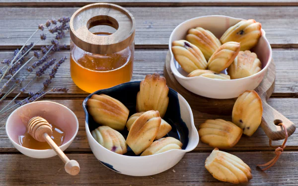 still life honey food Madeleine HD Desktop Wallpaper | Background Image