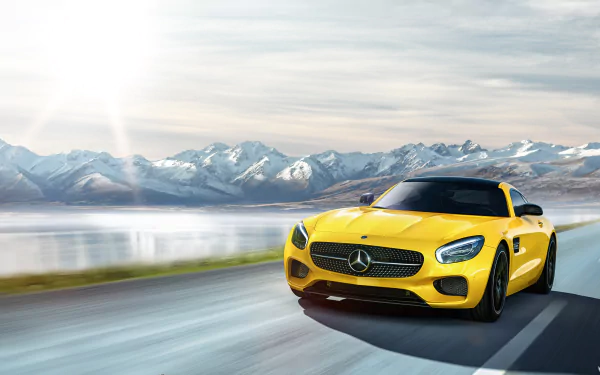 supercar yellow car car Mercedes-Benz Mercedes-AMG vehicle Mercedes-AMG GT S HD Desktop Wallpaper | Background Image