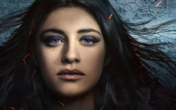 purple eyes black hair Yennefer of Vengerberg Anya Chalotra TV Show The Witcher HD Desktop Wallpaper | Background Image