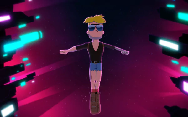blonde legs flying boots shorts Gary Goodspeed TV Show Final Space HD Desktop Wallpaper | Background Image