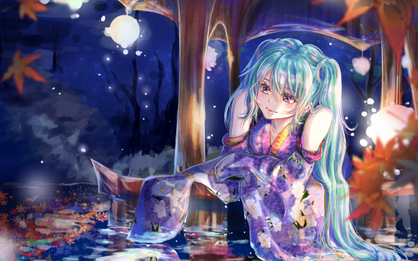 Anime Vocaloid Hatsune Miku Long Hair Blue Hair Water HD Wallpaper | Background Image