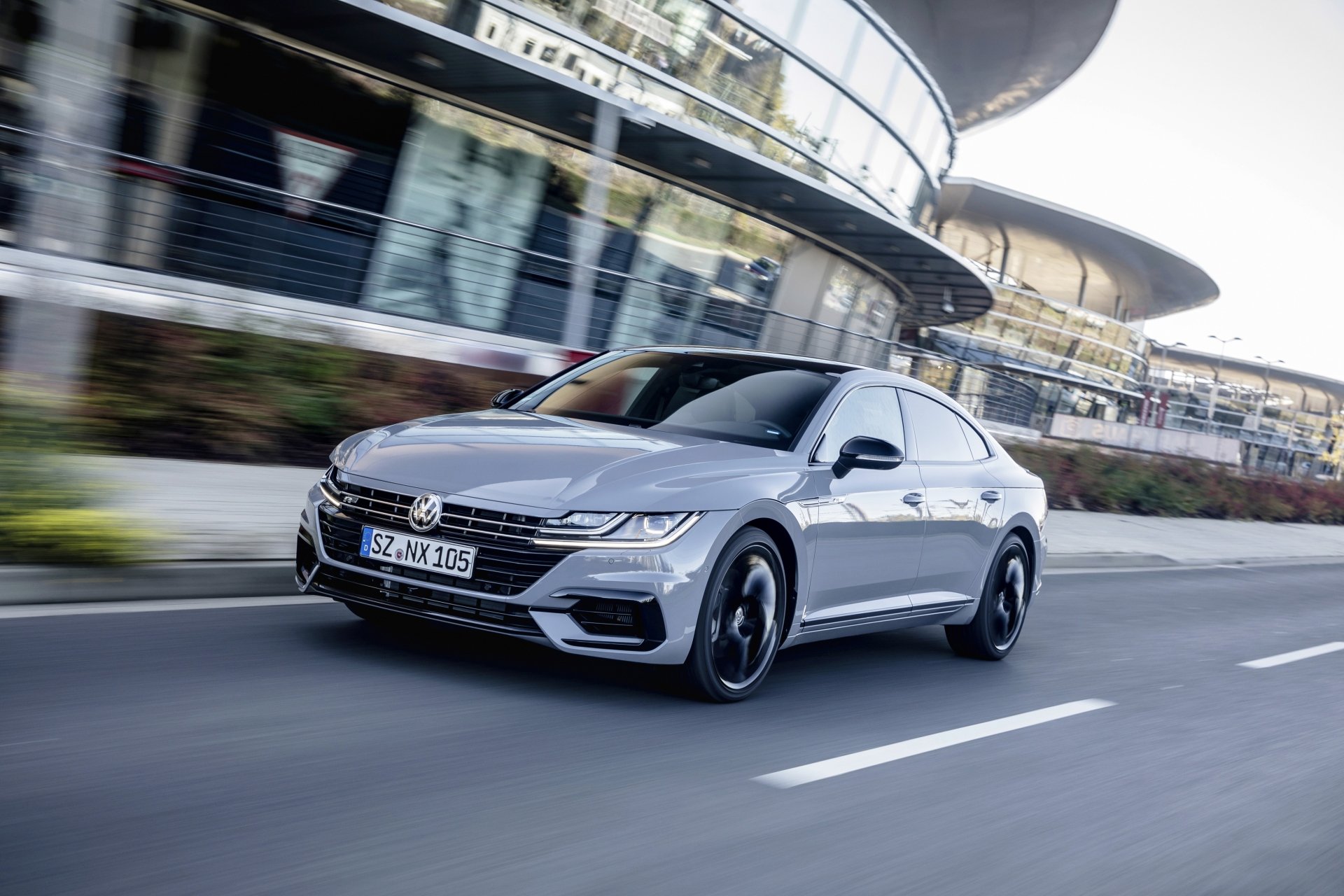 Download Silver Car Compact Car Car Volkswagen Vehicle Volkswagen Arteon R-Line 4k Ultra HD Wallpaper