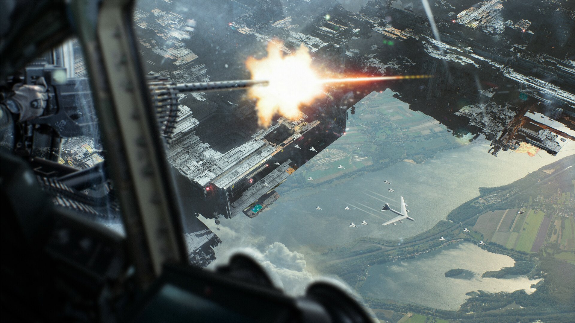 Download Machine Gun Sci Fi Battle HD Wallpaper by Jacek Pilarski ...