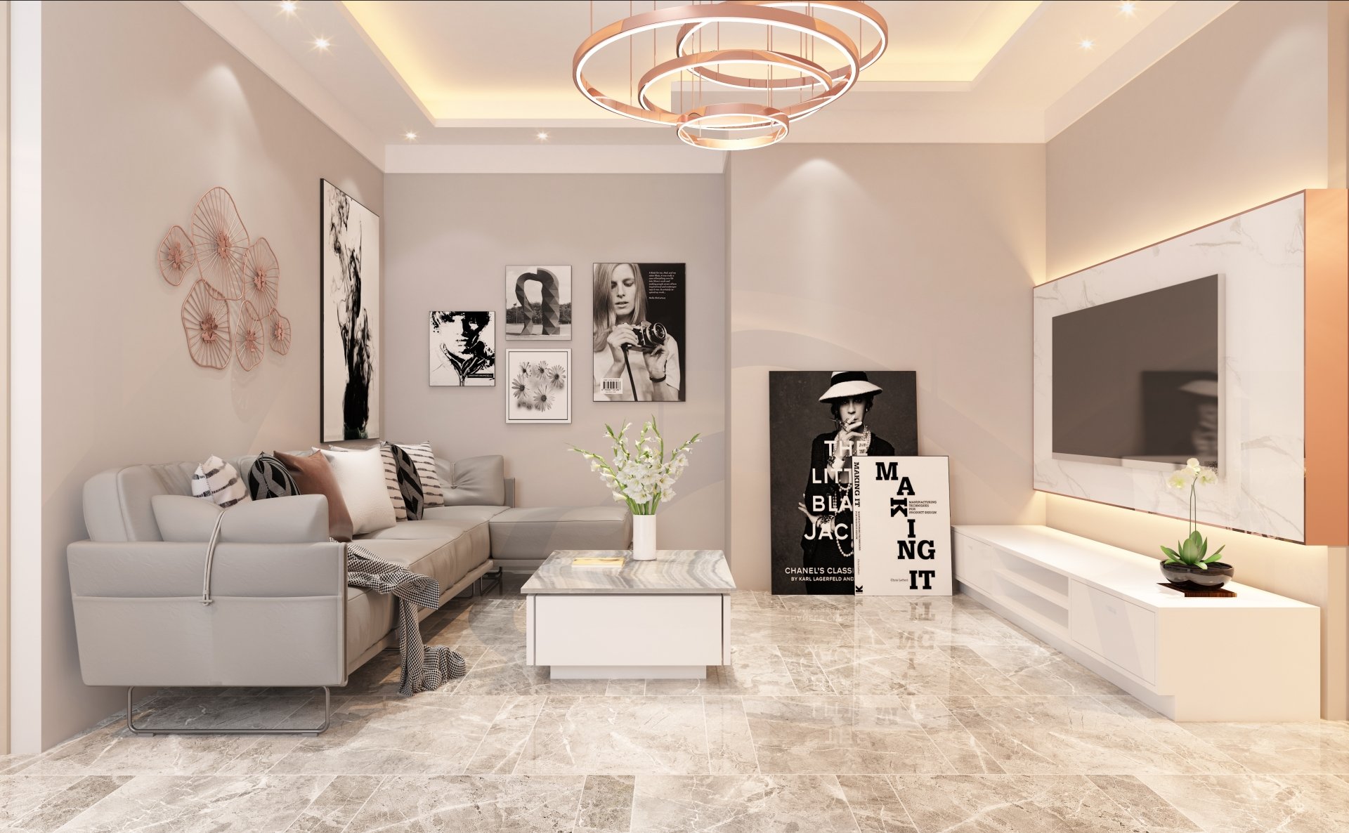 ultra modern living room wallpaper