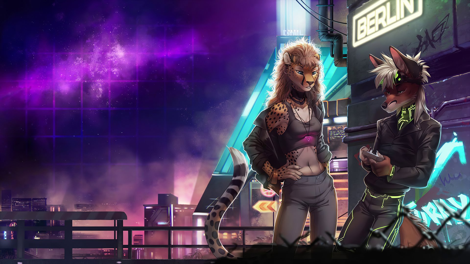 Neon Alley Duo — Cyberpunk Sci‑Fi 4K Ultra HD Wallpaper | 3840x2160 ...
