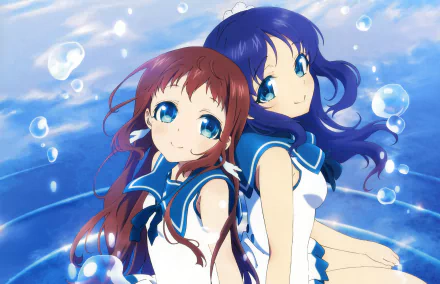 Manaka Mukaido Chisaki Hiradaira Anime Nagi no Asukara HD Desktop Wallpaper | Background Image