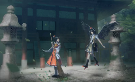 wings Aya Shameimaru Reimu Hakurei Anime Touhou HD Desktop Wallpaper | Background Image