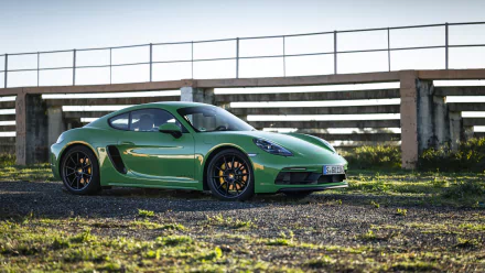 green car Porsche vehicle Porsche 718 Cayman GTS HD Desktop Wallpaper | Background Image