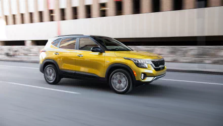 SUV yellow car car Kia vehicle Kia Seltos HD Desktop Wallpaper | Background Image