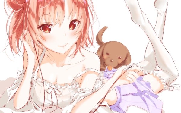 Anime My Teen Romantic Comedy SNAFU Yahari Ore no Seishun Love Comedy wa Machigatteiru Yui Yuigahama Dog Short Hair Pink Hair Red Eyes HD Wallpaper | Background Image