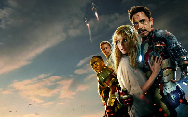 Robert Downey Jr. War Machine Pepper Potts Iron Man movie Iron Man 3 HD Desktop Wallpaper | Background Image