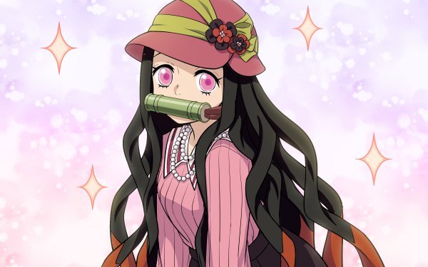 Anime Demon Slayer: Kimetsu no Yaiba Nezuko Kamado Long Hair Black Hair HD Wallpaper | Background Image