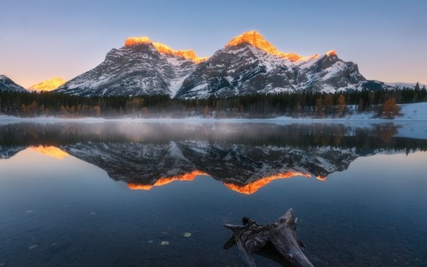 Nature Reflection Mountain Winter Lake HD Wallpaper | Background Image