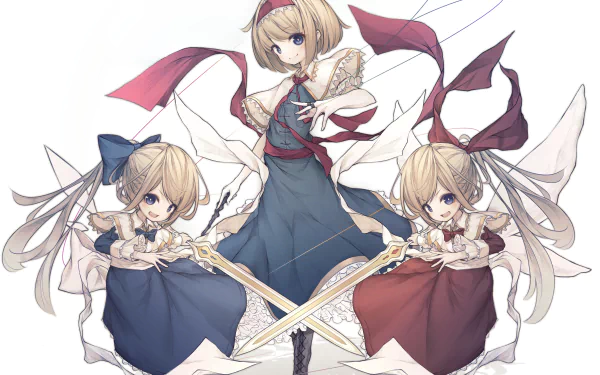 Hourai Doll Shanghai Doll Alice Margatroid Anime Touhou HD Desktop Wallpaper | Background Image