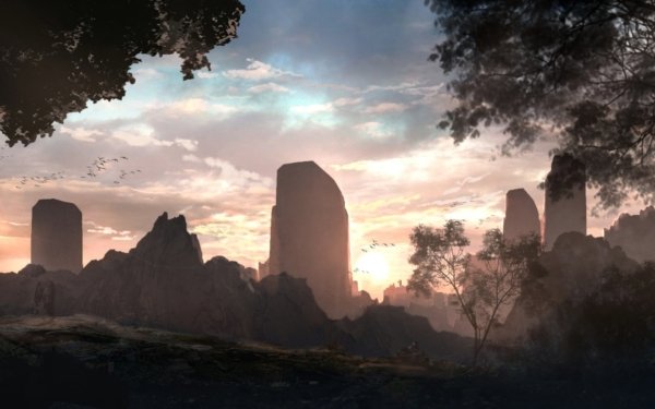Anime Landscape Sunset HD Wallpaper | Background Image