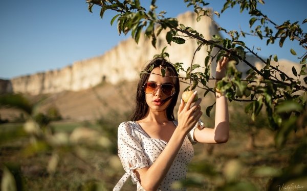 Women Model Black Hair Sunglasses Depth Of Field HD Wallpaper | Background Image
