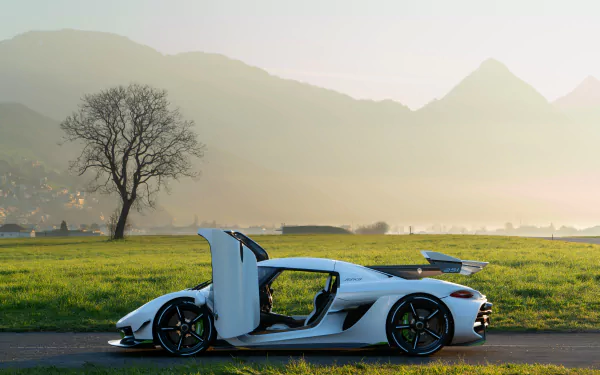 supercar white car car Koenigsegg vehicle Koenigsegg Jesko HD Desktop Wallpaper | Background Image