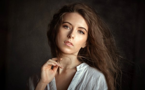 Women Model Brunette Long Hair HD Wallpaper | Background Image