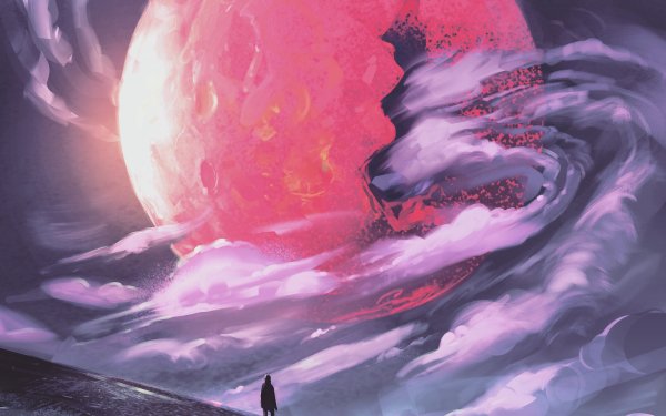 Sci Fi Moon Alone Cloud HD Wallpaper | Background Image