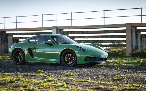 green car Porsche vehicle Porsche 718 Cayman GTS HD Desktop Wallpaper | Background Image