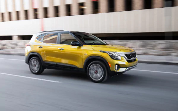 SUV yellow car car Kia vehicle Kia Seltos HD Desktop Wallpaper | Background Image