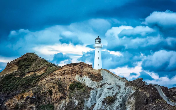 building cloud New Zealand man made lighthouse HD Desktop Wallpaper | Background Image