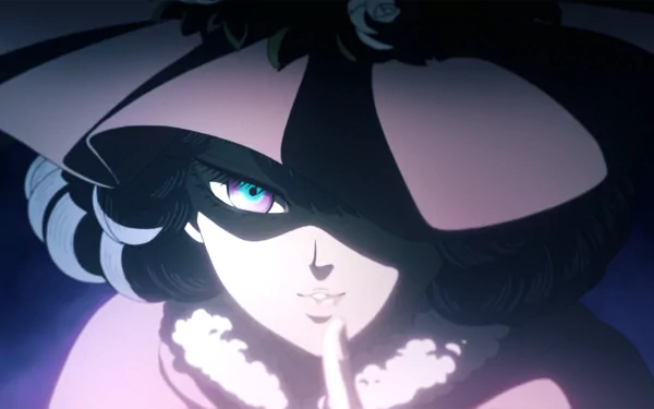 HD desktop wallpaper featuring Dorothy Unsworth from the anime Black Clover, characterized by her distinct hat and mysterious expression.