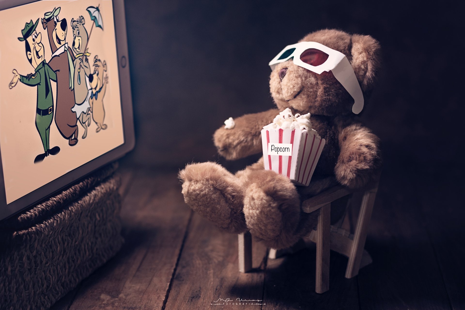 Download Teddy Bear Popcorn Man Made Stuffed Animal 4k Ultra HD Wallpaper