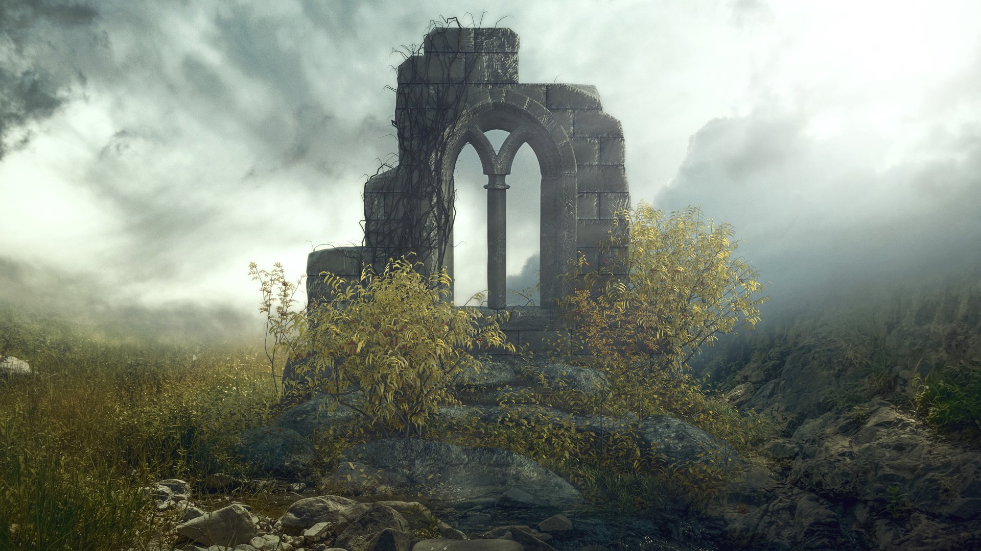 Download Fantasy Ruin 4k Ultra HD Wallpaper