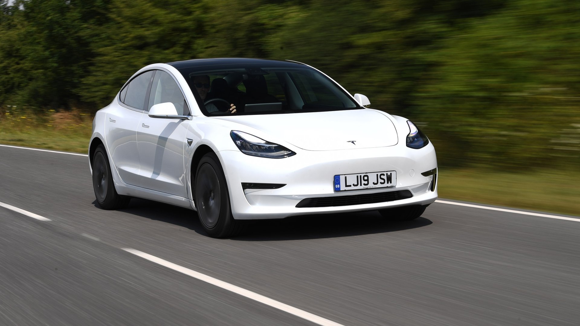 Download White Car Car Tesla Motors Vehicle Tesla Model 3 HD Wallpaper