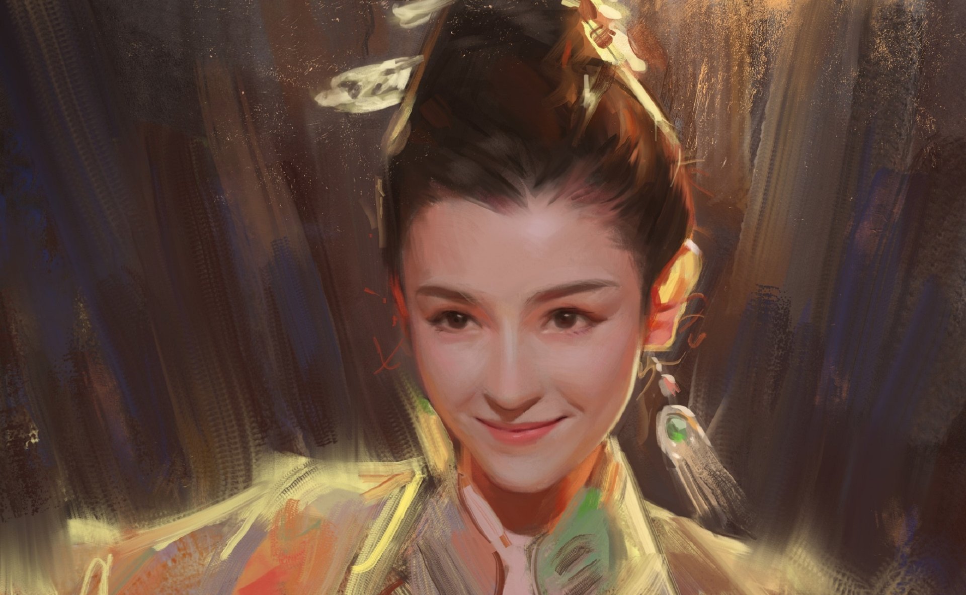 Download Asian Smile Woman Artistic HD Wallpaper by Hou China