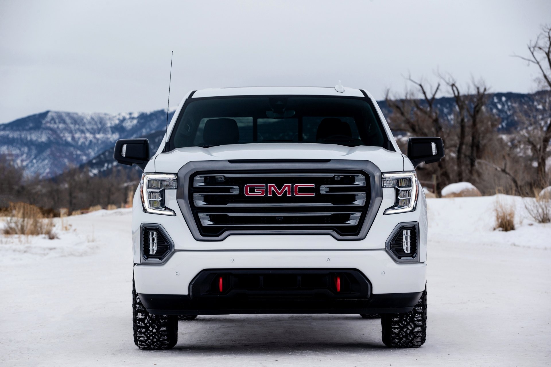 Download White Car Car GMC Vehicle GMC Sierra Denali 4k Ultra HD Wallpaper