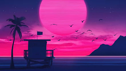 artistic retrowave HD Desktop Wallpaper | Background Image